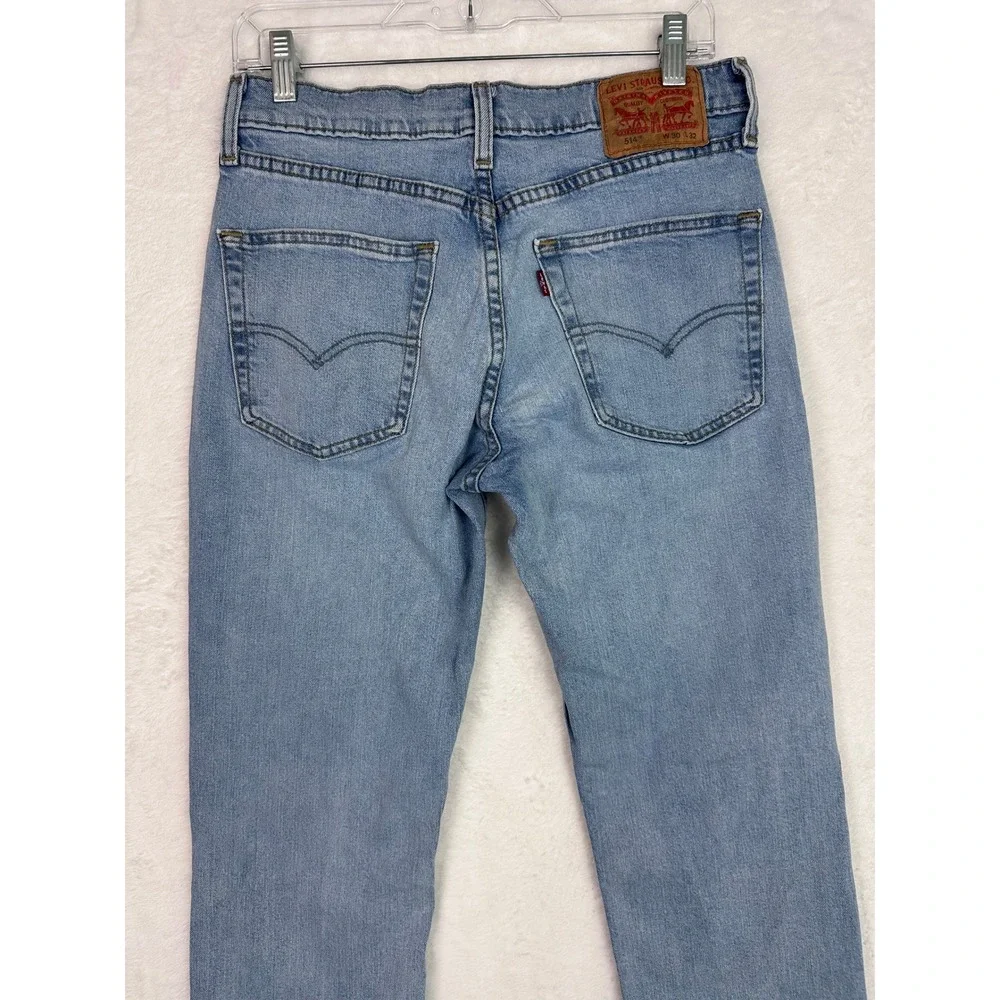 Levis 514 Straight Fit Mens Light Wash Blue Denim Jeans W30 L32